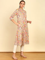 Thumbnail for Soch Floral Printed Mandarin Collar Cotton A-Line Kurta - Distacart