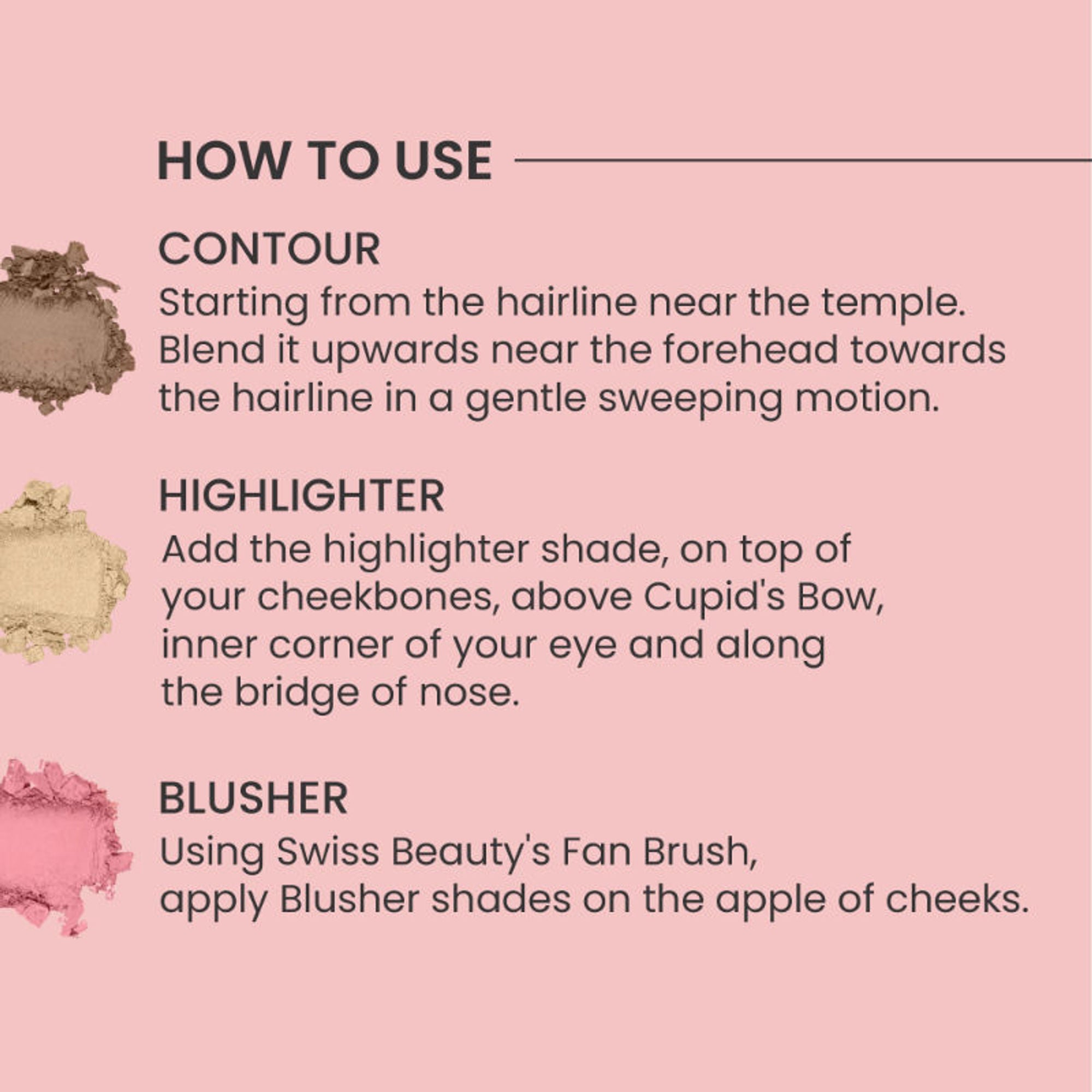 Swiss Beauty Cheek-A-Boo 3 In One Blushe Contour And Highlighter - 1 - Distacart