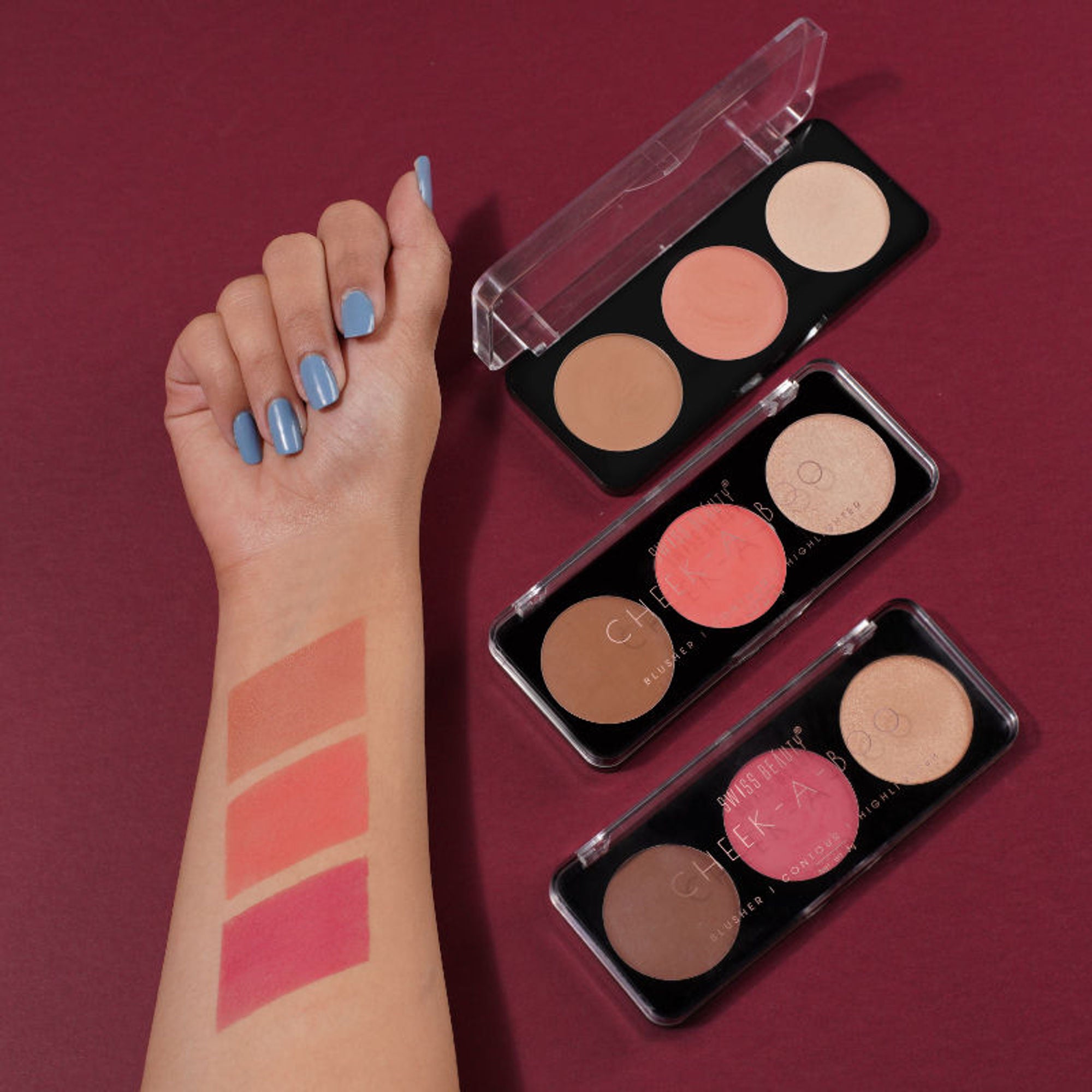 Swiss Beauty Cheek-A-Boo 3 In One Blushe Contour And Highlighter - 1 - Distacart