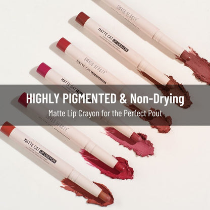 Swiss Beauty Non Transfer Matte Cat Lip Crayon - Berry Crimson - Distacart