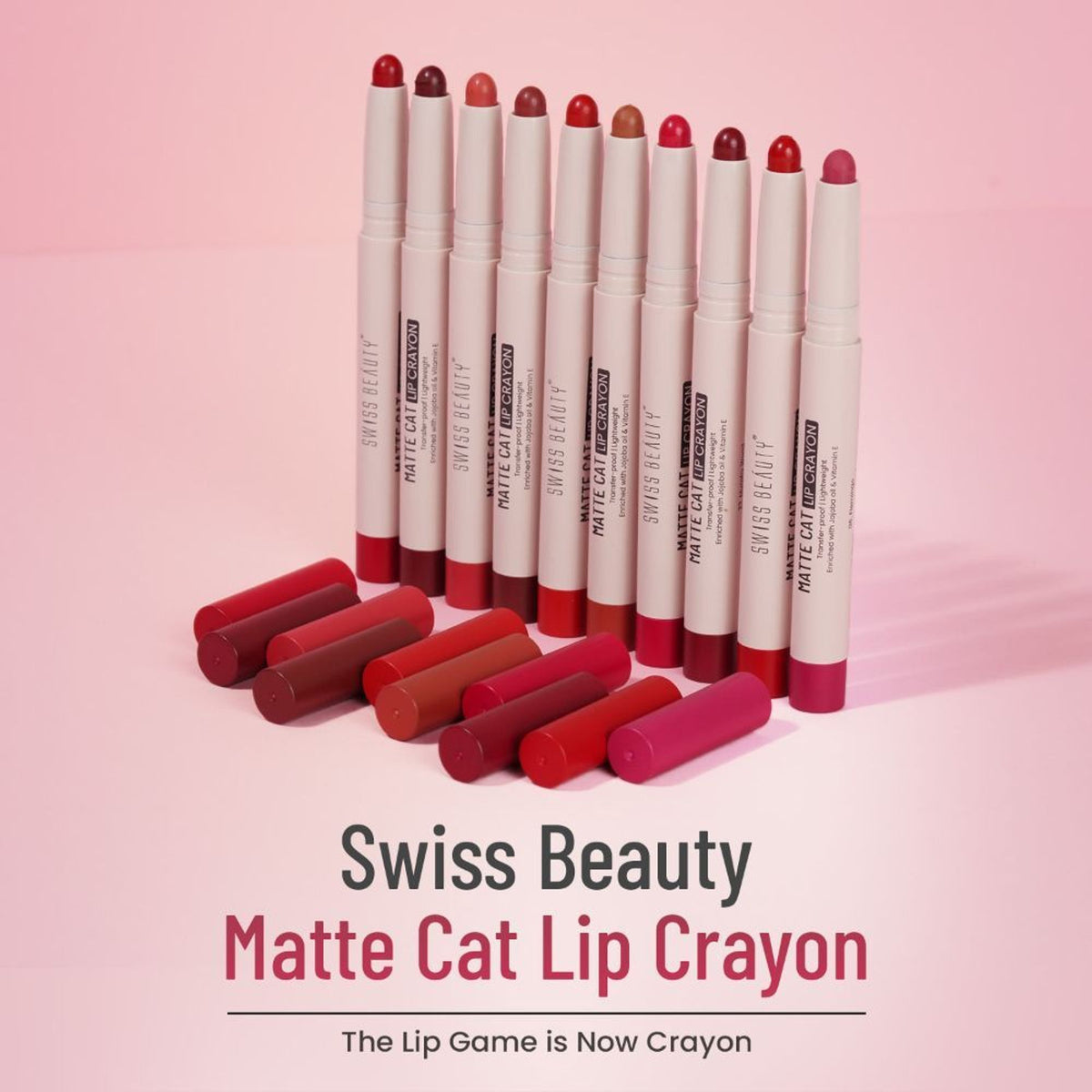 Swiss Beauty Non Transfer Matte Cat Lip Crayon - Wild Rose - Distacart