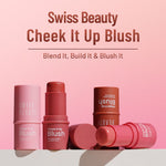 Thumbnail for Swiss Beauty Cheek It Up Lumi-Matte Finish Blush - 3 Mood Liffer Coral - Distacart
