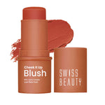Thumbnail for Swiss Beauty Cheek It Up Lumi-Matte Finish Blush - 6 Buffed With Rose