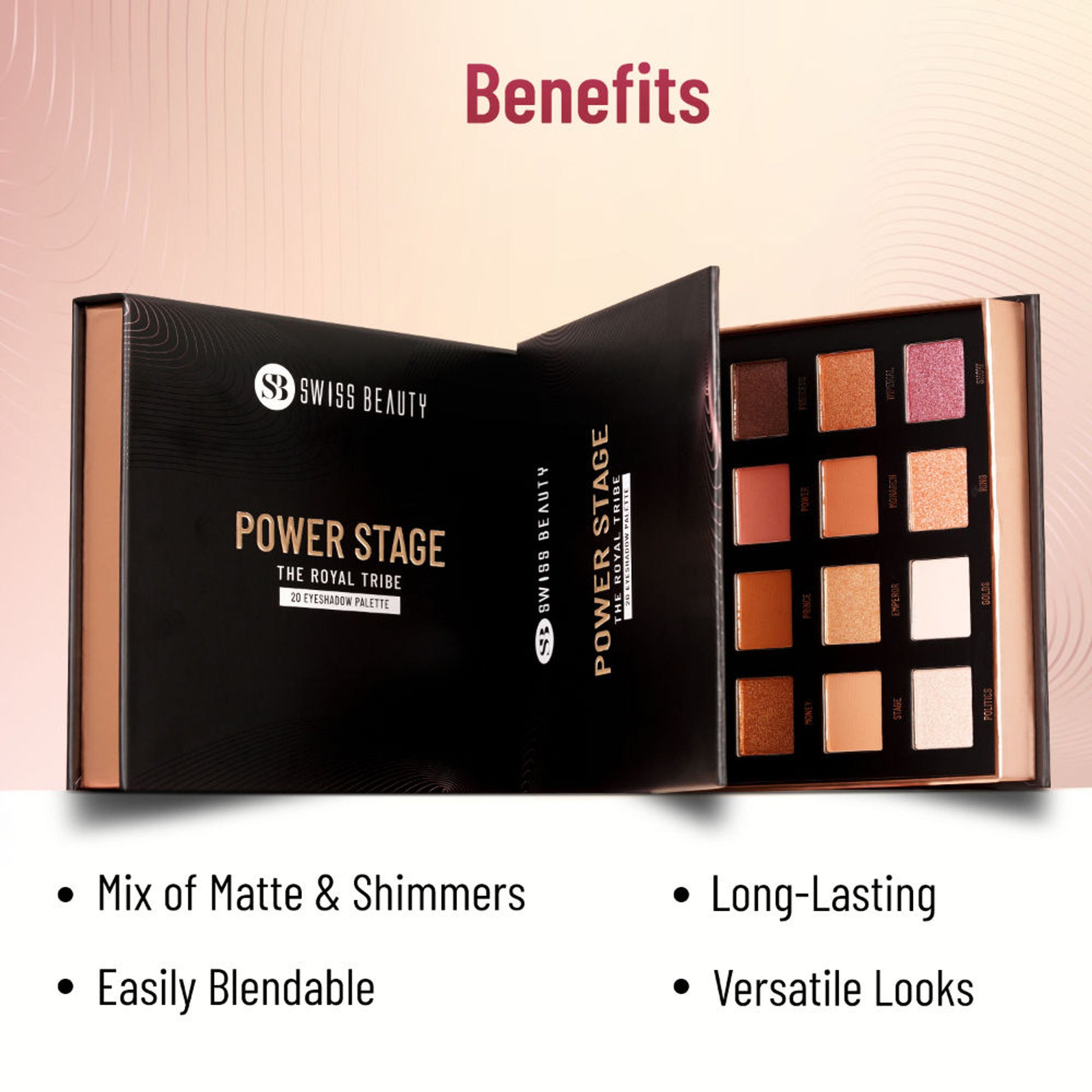 Swiss Beauty Power Stage Eyeshadow Palette - 02 Royal Tribe - Distacart