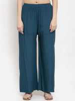 Thumbnail for TAG 7 Women Pack of 2 Solid Flared Palazzos