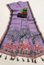Thumbnail for Vastranavya Lavender Muga Cotton Meenakari & Azarakh Pallu Saree with Contrast Blouse - Distacart