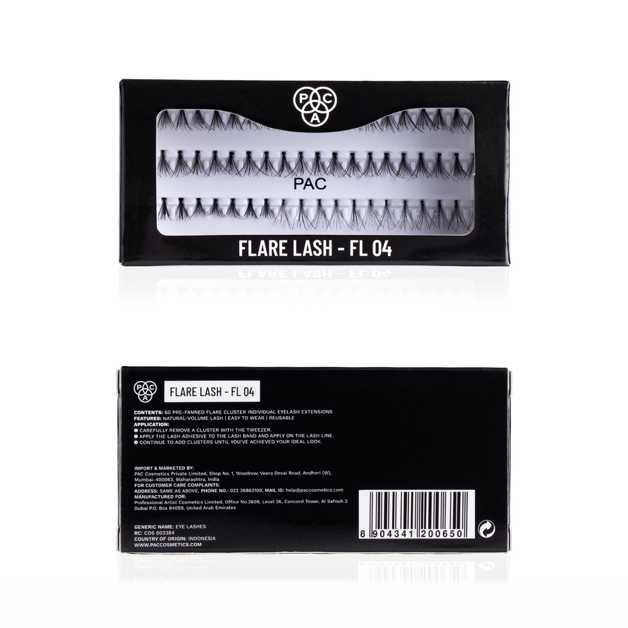 PAC Studio Flare Lash FL4 - Natural Cluster Lashes with Short, Long & Thick Strands for Versatile Looks - Distacart