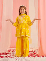 Thumbnail for Joban Fashion Girl's Mustard Color Sharara Set
