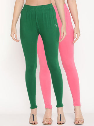 TAG 7 Women Pack of 2 Solid Comfort Fit Ankle Length Leggings - Distacart