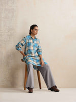 Thumbnail for trueBrowns Grey Woollen Flared Pants