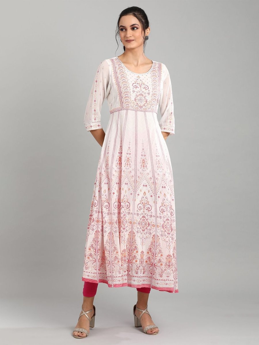 AURELIA Off White Ethnic Motifs Maxi Dress - Distacart