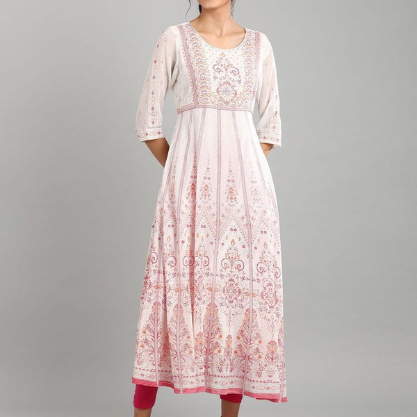 AURELIA Off White Ethnic Motifs Maxi Dress - Distacart