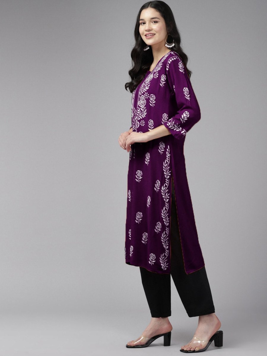 ADA Women Ethnic Motifs Embroidered Flared Sleeves Mirror Work Kurta - Distacart