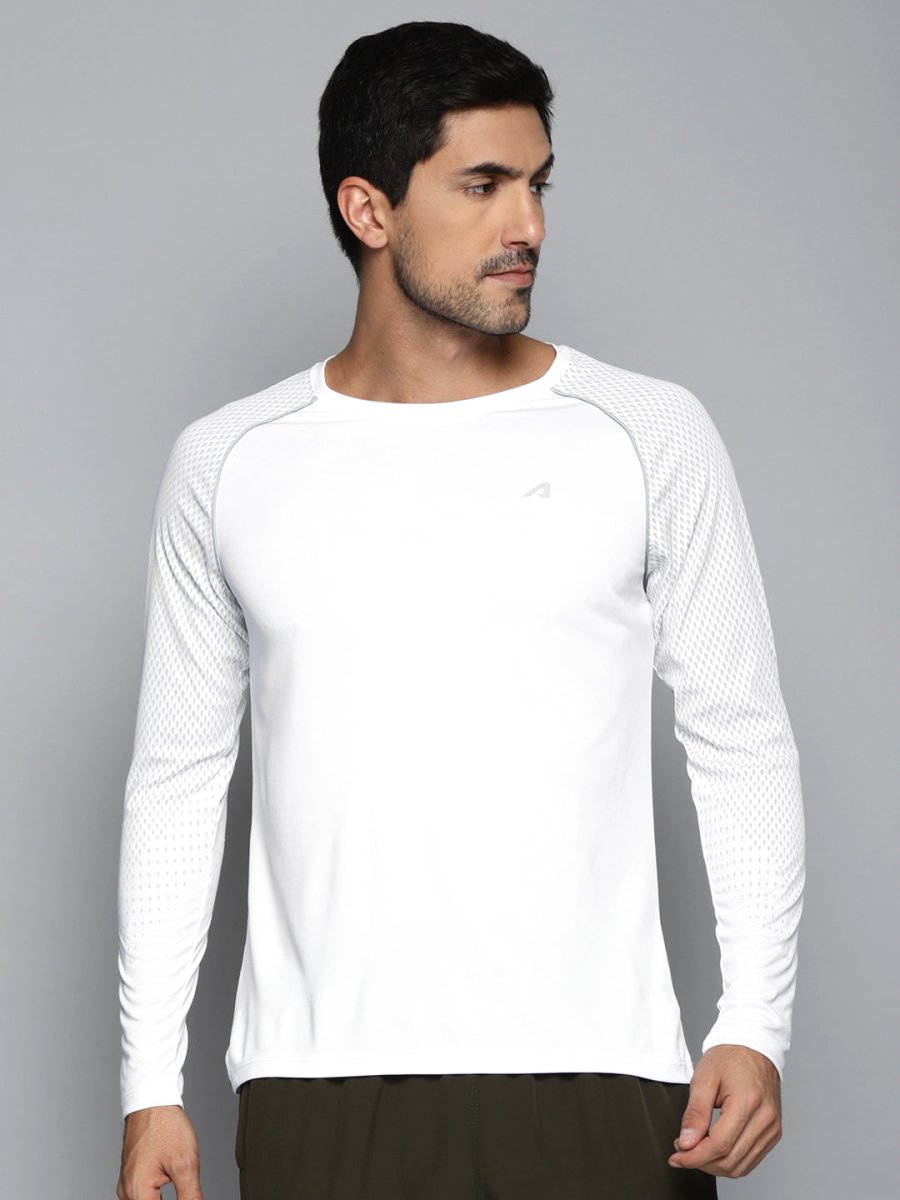 Alcis Men White Slim Fit Running T-shirt - Distacart