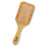 Thumbnail for ZEYU Wooden Rectangular Bamboo Hair Brush With Round Ball Bristles - Brown