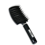 Thumbnail for ZEYU Detangler Big Curved Brush With Natural Boar Bristles- Black