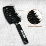 Thumbnail for ZEYU Detangler Big Curved Brush With Natural Boar Bristles- Black - Distacart