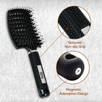 Thumbnail for ZEYU Detangler Big Curved Brush With Natural Boar Bristles- Black - Distacart