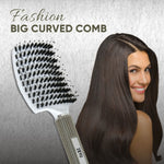 Thumbnail for ZEYU Detangler Big Curved Brush With Natural Boar Bristles - White - Distacart