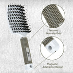 Thumbnail for ZEYU Detangler Big Curved Brush With Natural Boar Bristles - White - Distacart
