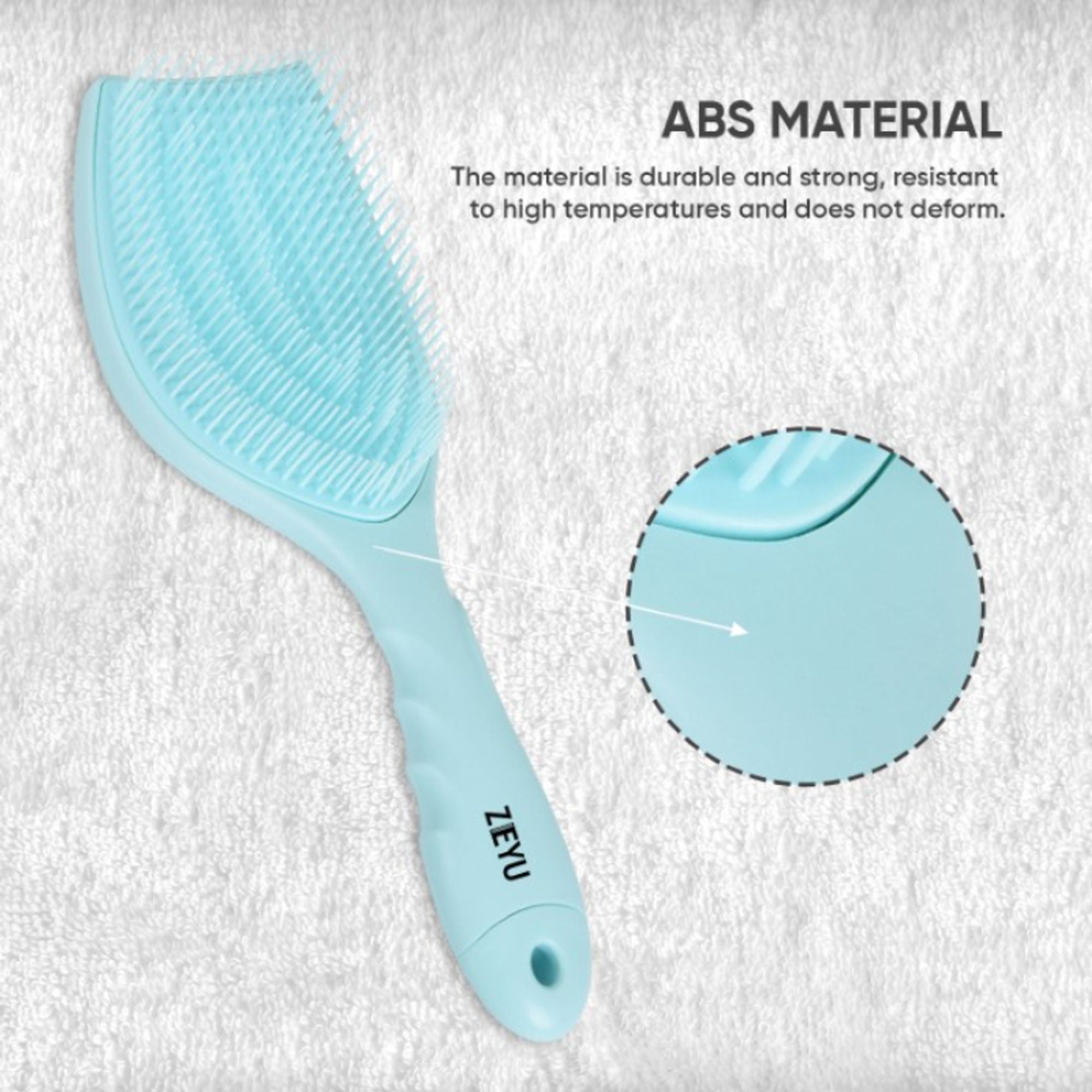 ZEYU Detangler Hairbrush with Removable Cleaning Brush - Blue - Distacart