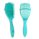 Thumbnail for ZEYU Detangler Hairbrush for Curly Hair – 8-Row Flexible & Soft Nylon Bristles - Green