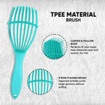 Thumbnail for ZEYU Detangler Hairbrush for Curly Hair – 8-Row Flexible & Soft Nylon Bristles - Green - Distacart