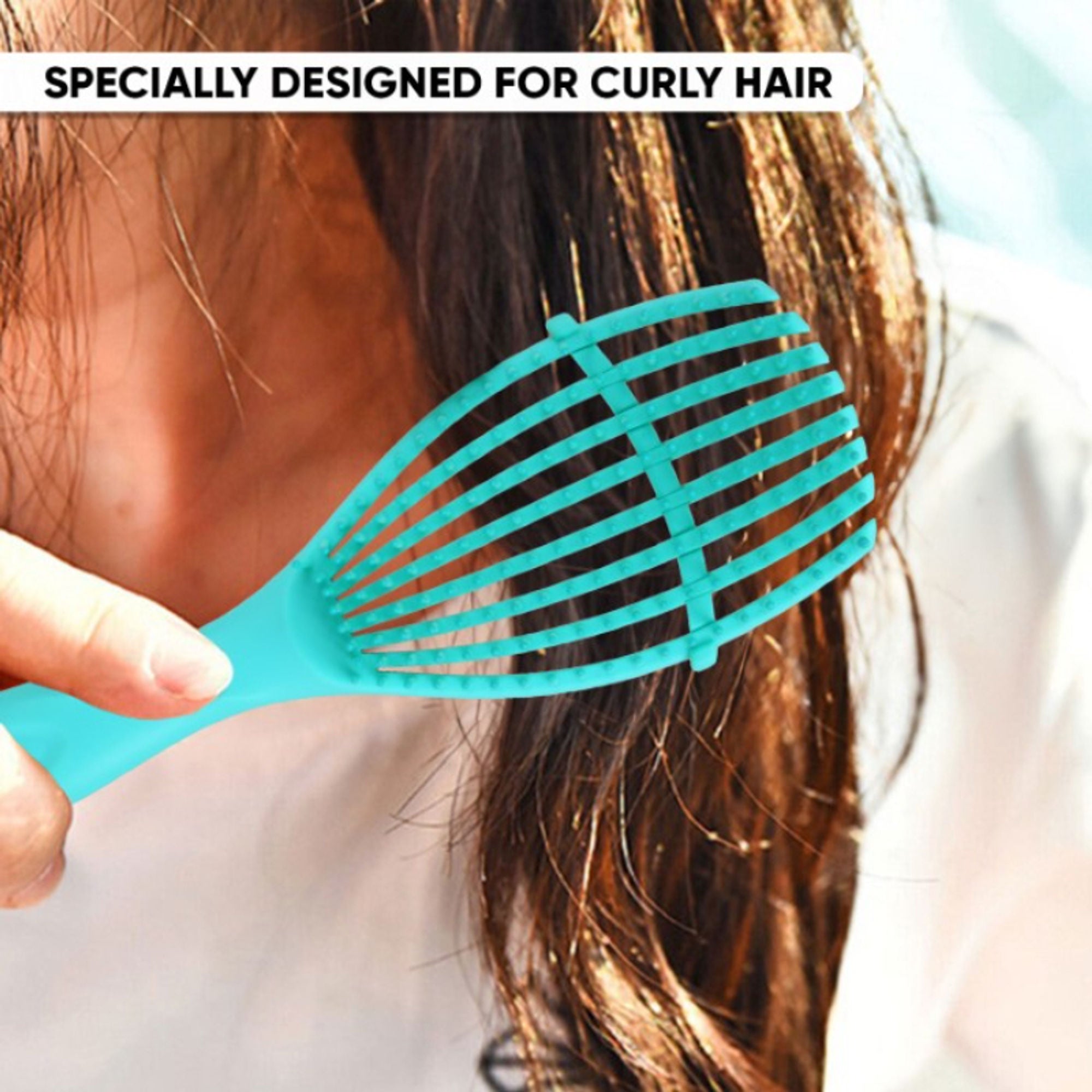 ZEYU Detangler Hairbrush for Curly Hair – 8-Row Flexible & Soft Nylon Bristles - Green - Distacart