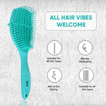 Thumbnail for ZEYU Detangler Hairbrush for Curly Hair – 8-Row Flexible & Soft Nylon Bristles - Green - Distacart