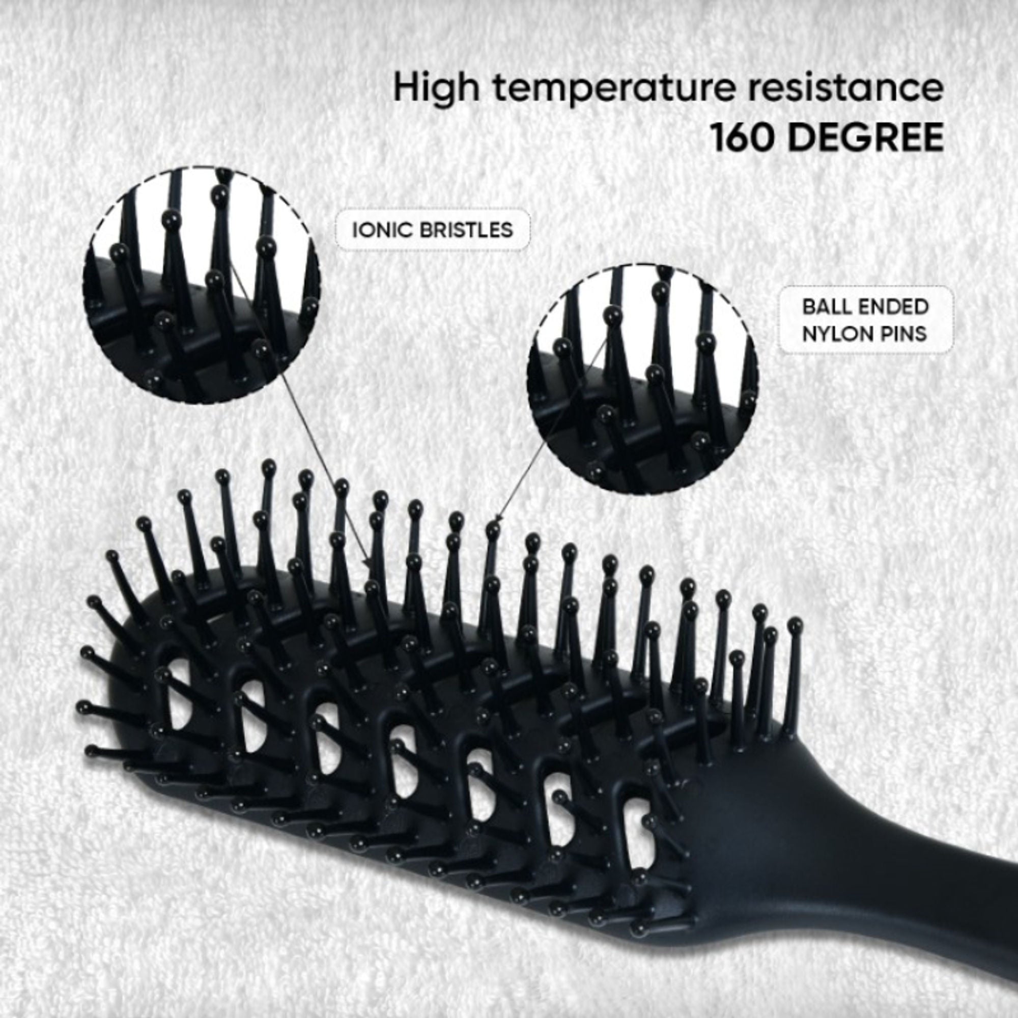 ZEYU Vent Hairbrush for Fast Drying and Detangling, Lightweight Brush - Black - Distacart