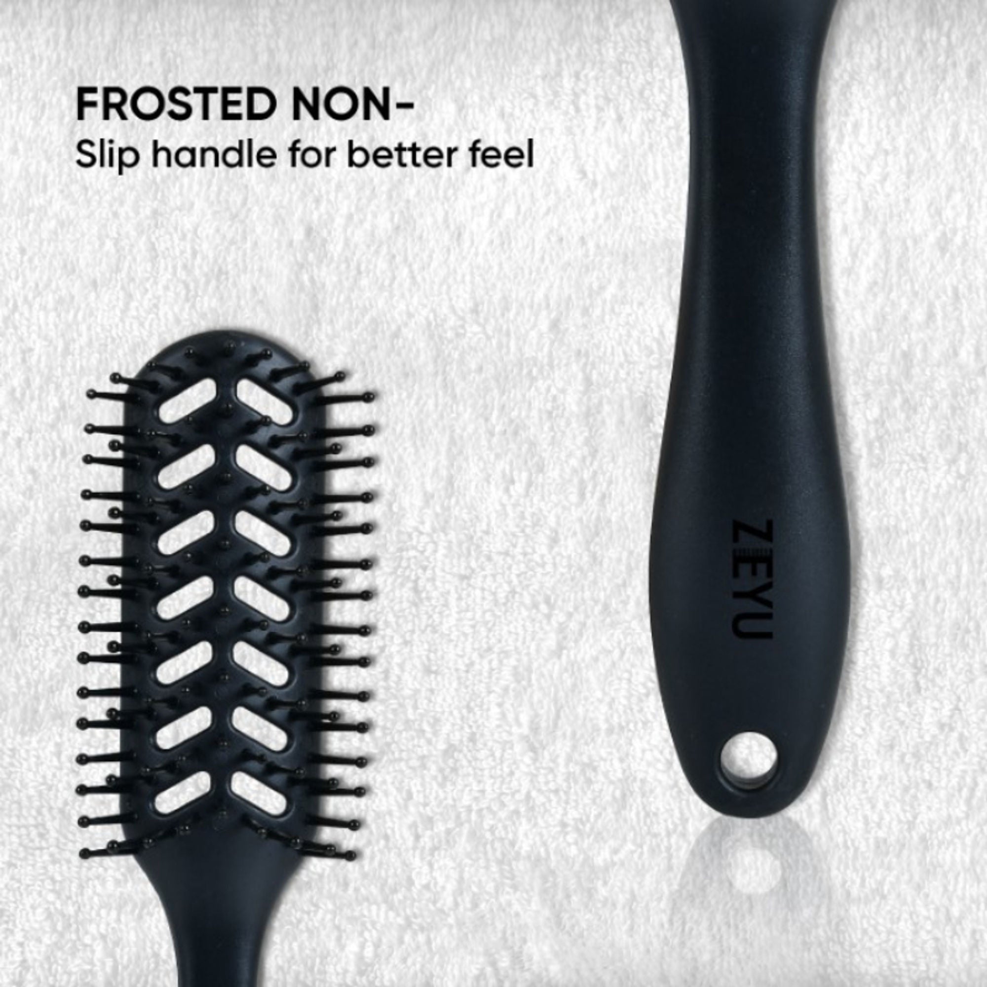 ZEYU Vent Hairbrush for Fast Drying and Detangling, Lightweight Brush - Black - Distacart