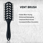 Thumbnail for ZEYU Vent Hairbrush for Fast Drying and Detangling, Lightweight Brush - Black - Distacart