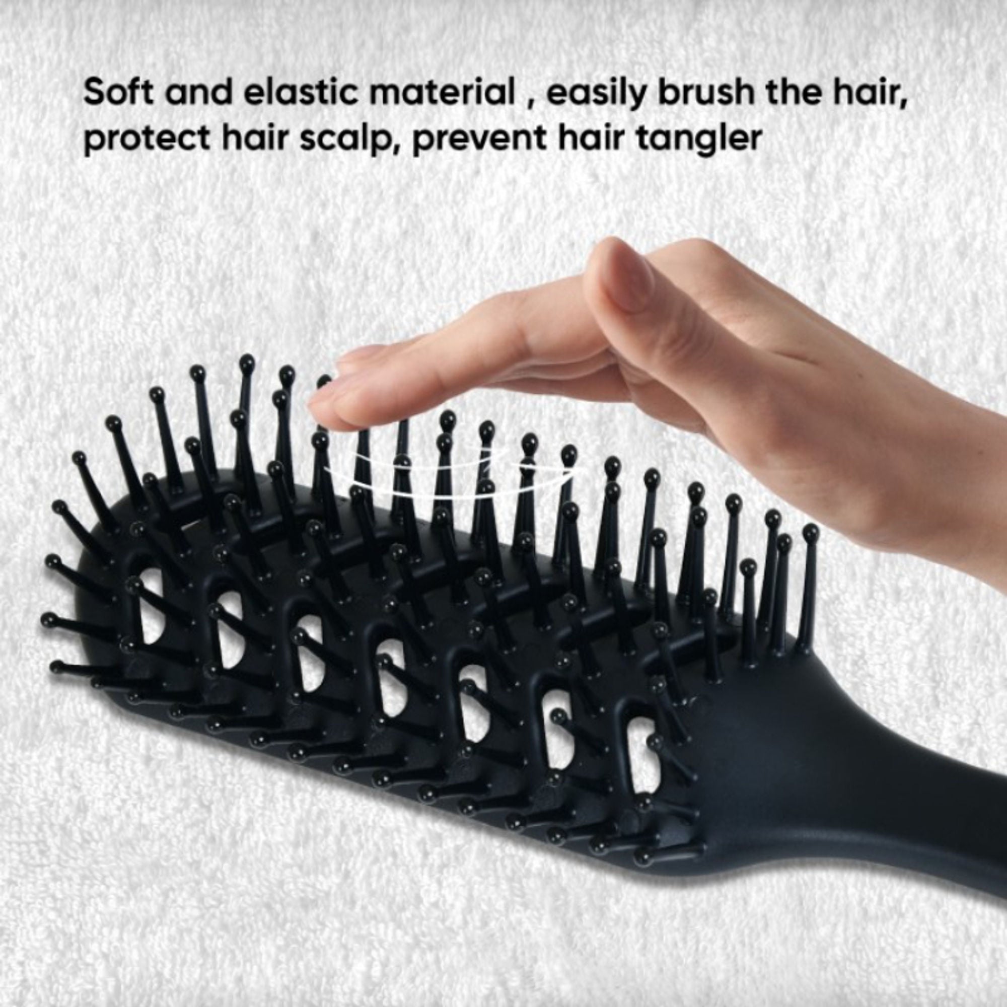 ZEYU Vent Hairbrush for Fast Drying and Detangling, Lightweight Brush - Black - Distacart