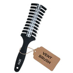 Thumbnail for ZEYU Vented HairBrush With Metal Plate & Bristles- Black Silver