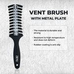 Thumbnail for ZEYU Vented HairBrush With Metal Plate & Bristles- Black Silver - Distacart