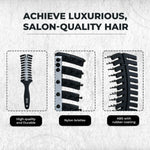 Thumbnail for ZEYU Vented HairBrush With Metal Plate & Bristles- Black Silver - Distacart