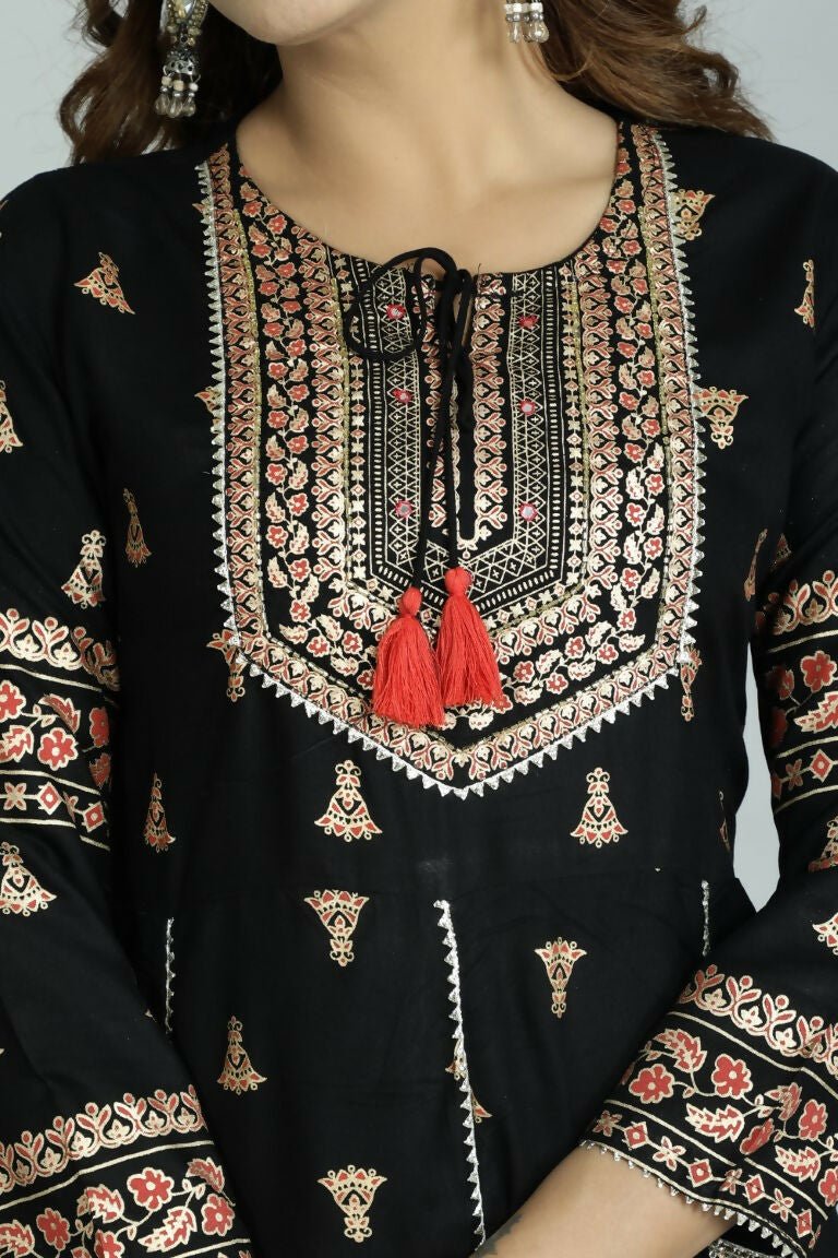 Alvano Alvano Women's Stylish Rayon Anarkali Kurta with Pant and Dupatta Set - Distacart