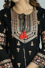 Thumbnail for Alvano Alvano Women's Stylish Rayon Anarkali Kurta with Pant and Dupatta Set - Distacart