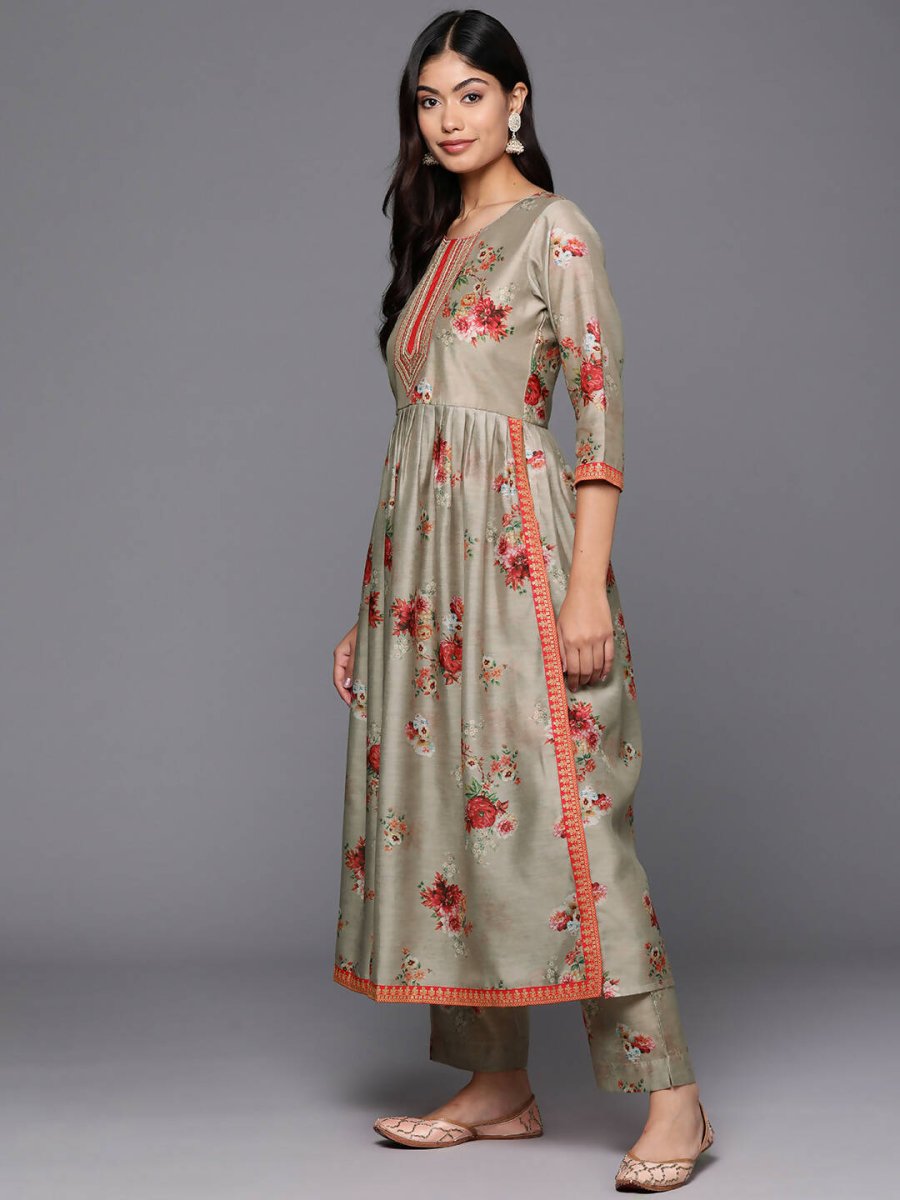 Ahalyaa Women's Traditional wear Kurta Set - Tan - Distacart