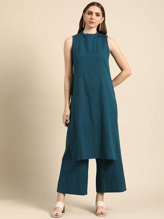 Anouk Women Regular Pure Cotton Kurta with Palazzos - Distacart