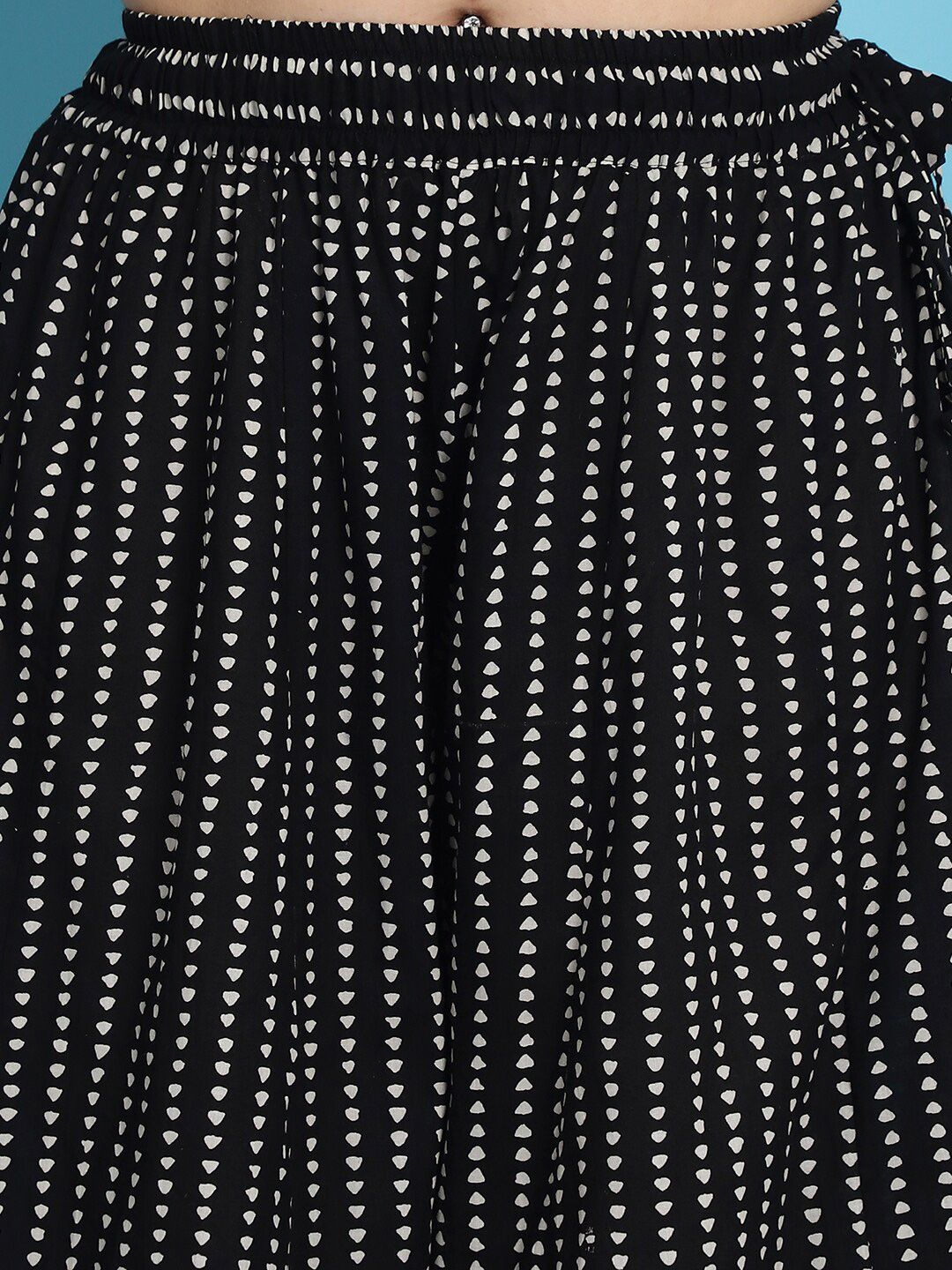 TAG 7 Geometric Printed Pure Cotton Flared Ethnic Palazzo
