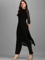 Thumbnail for Kalini Floral Embellished Regular Straight Kurta With Trousers