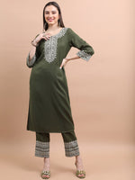 Thumbnail for Vishudh Ethnic Motifs Yoke Design Regular Kurta With Palazzos