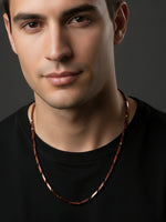 Thumbnail for NVR Men's Handcrafted Maroon Rhodium Plated Chain - Distacart