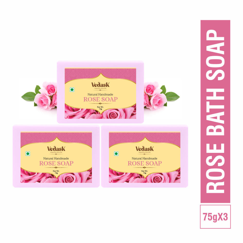 Vedask Organic Handmade Rose Bath Soap - Dista