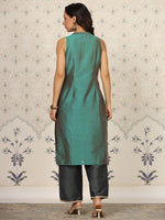 Thumbnail for Ode by House of Pataudi Keyhole Neck Kurta With Palazzos - Distacart