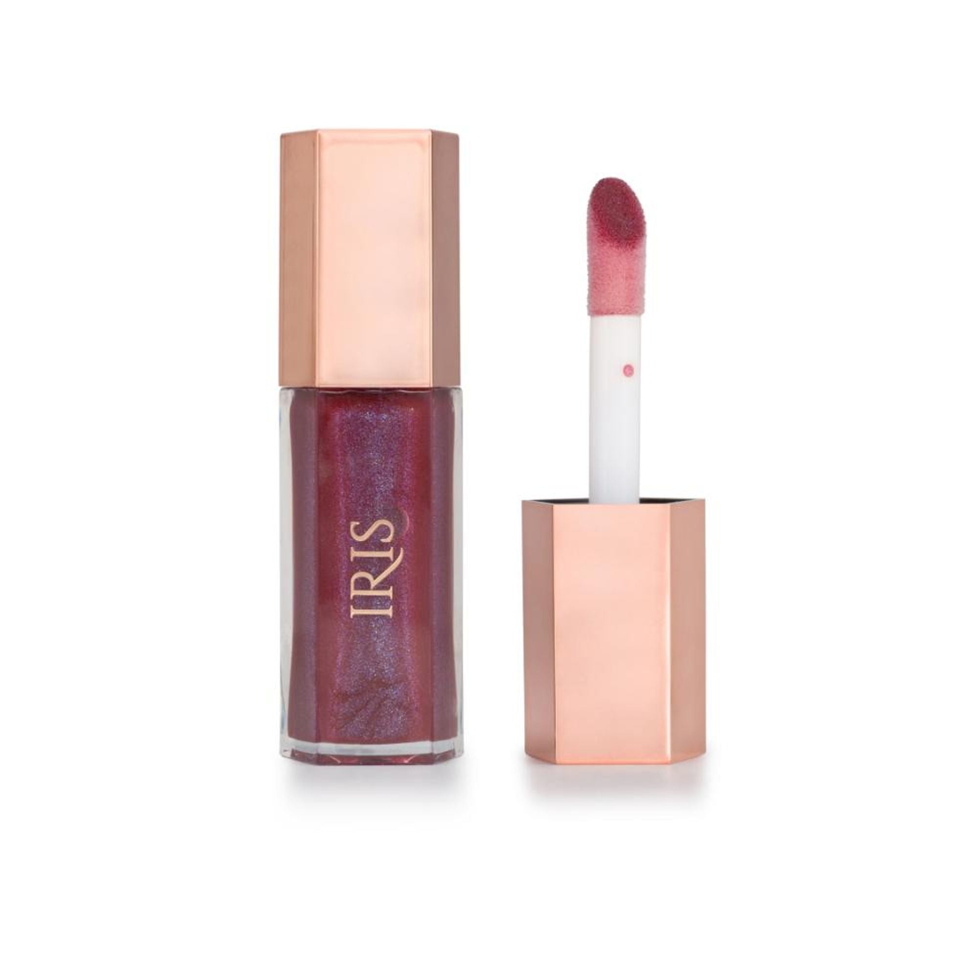 IRIS COSMETICS Talk Glossy To Me! Shimmer Lip Gloss - Deep Plum With Subtle Blue