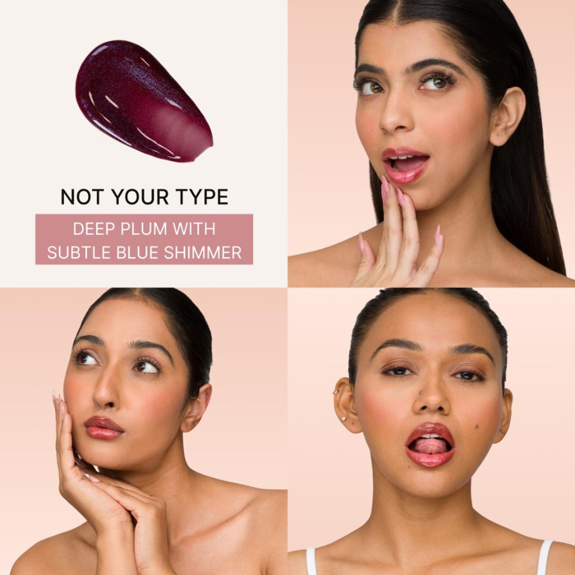 IRIS COSMETICS Talk Glossy To Me! Shimmer Lip Gloss - Deep Plum With Subtle Blue - Distacart
