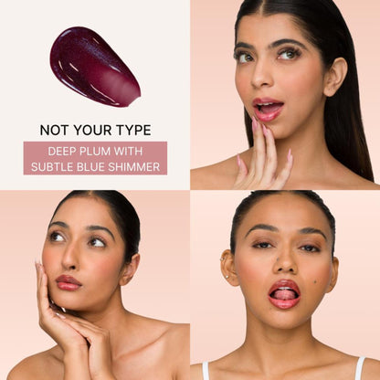 IRIS COSMETICS Talk Glossy To Me! Shimmer Lip Gloss - Deep Plum With Subtle Blue - Distacart