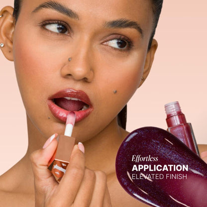 IRIS COSMETICS Talk Glossy To Me! Shimmer Lip Gloss - Deep Plum With Subtle Blue - Distacart